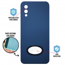 Capa para Samsung Galaxy A02 e M02 - Case Silicone Safe Glass Azul Índigo